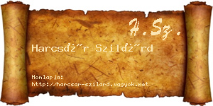 Harcsár Szilárd névjegykártya